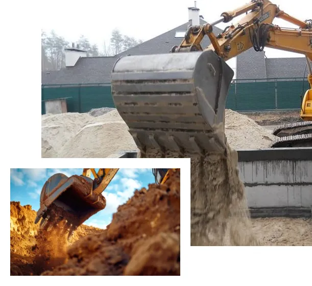 Засипка котловану з використанням спецтехніки