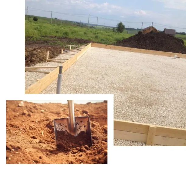 Створення піщаної подушки на будівельному майданчику