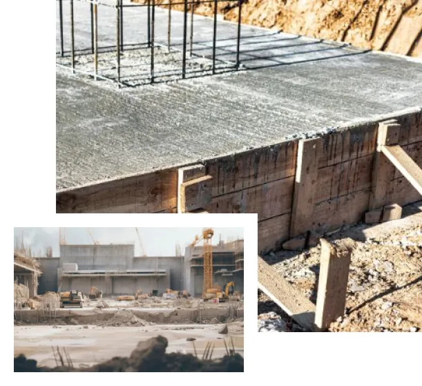 Заливка бетону для залізобетонного поясу фундаменту