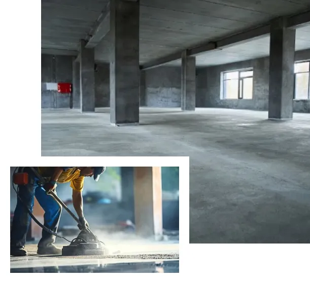 Процес бетонування бетонної плити підлоги