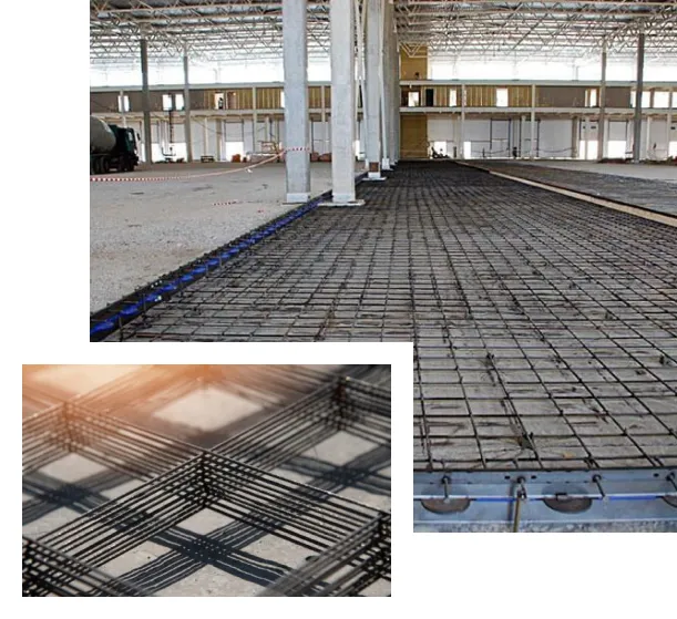 Армування бетонної плити підлоги на будівельному майданчику