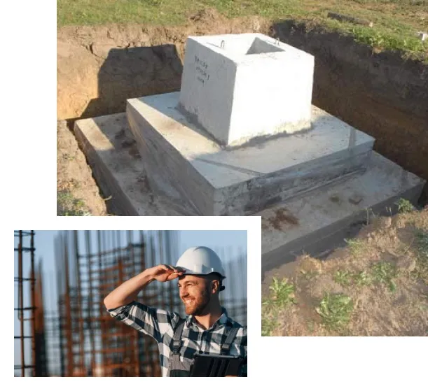 Бетонування фундаментного стакану для колони