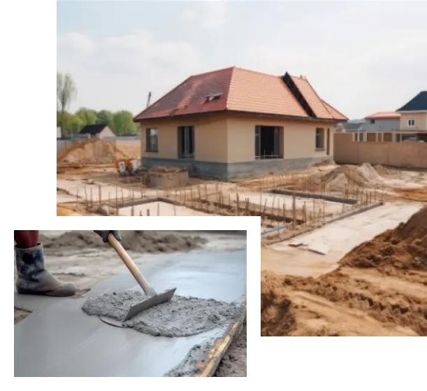 Заливка бетону для фундаменту під будинок